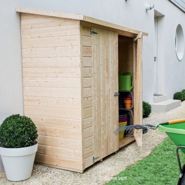 Armoire de jardin adossée bois avec plancher L170 H180 cm Le Comptoir